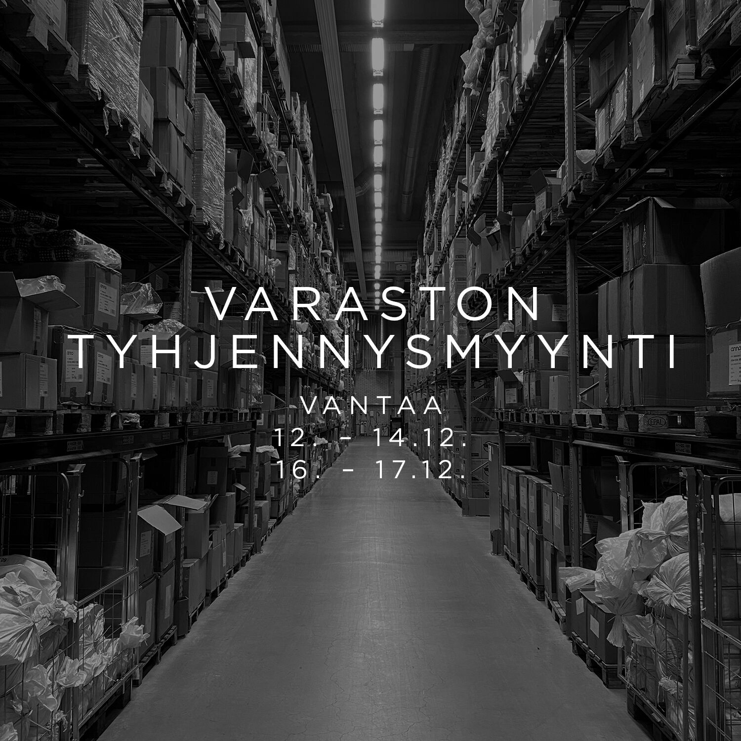 Varaston tyhjennysmyynti